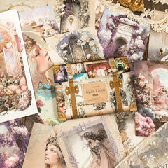 60pcs Retro Fantasy Collage Materials European Characters Flower Window Elves
