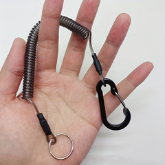 10pcs Coiled Lanyard Spring Coil Cord Keychain Fishing Rod Tool Retractable