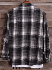 Men's Plaid Long Sleeve Shirt for Spring Autumn