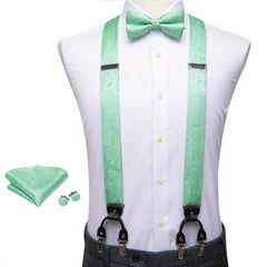 Men's Y Braces Suspenders Bow Tie Set