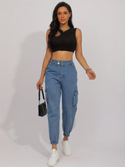 Cargo Jogger Jeans Street Style Denim