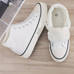 Thermal Furry High Top Canvas Sneakers
