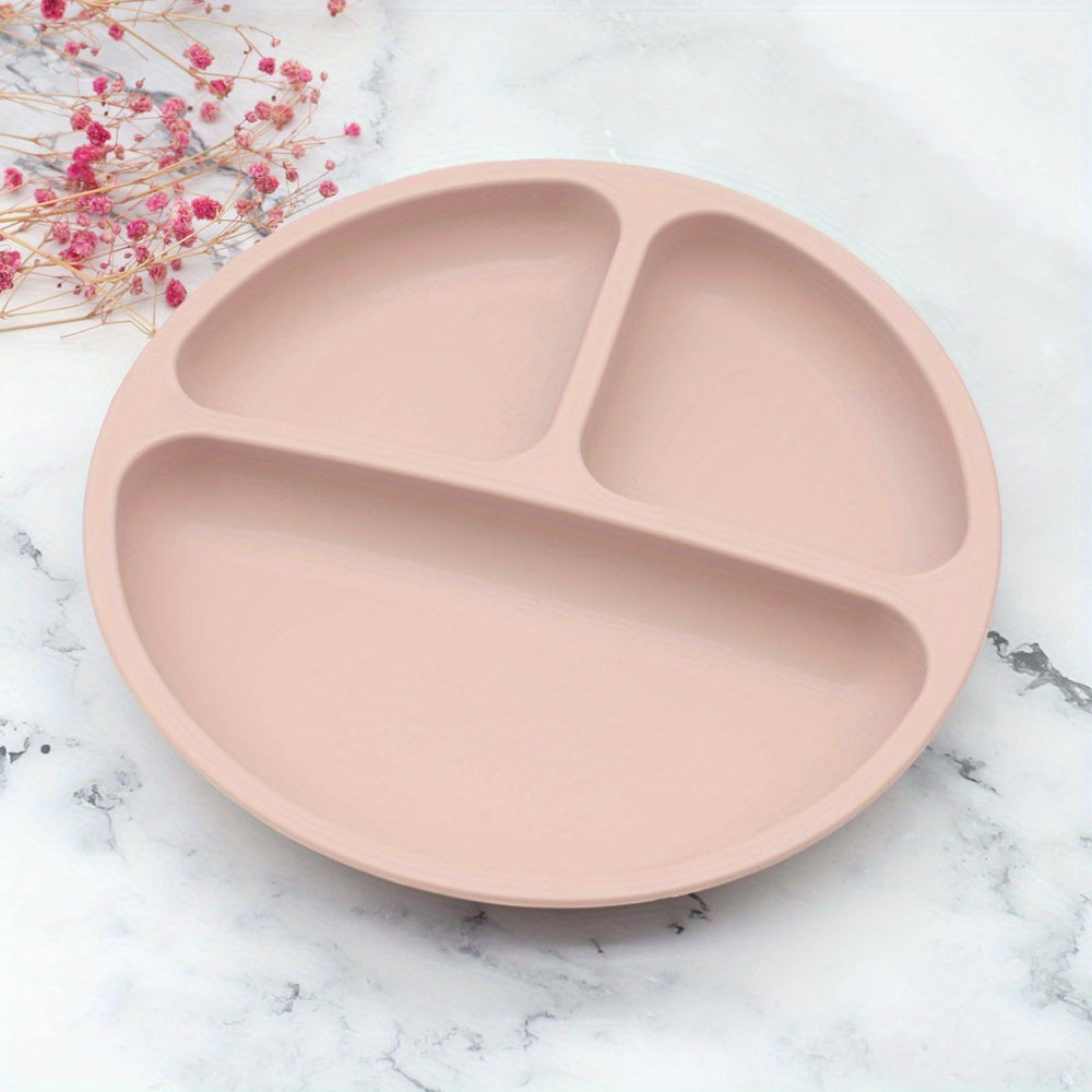 Silicone Kids Plates Baby Suction Bowl Anti Slip & Separate Compartment