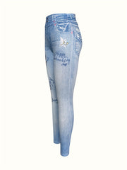 Denim Butterfly Yoga Tight Pants Fitness Leggings