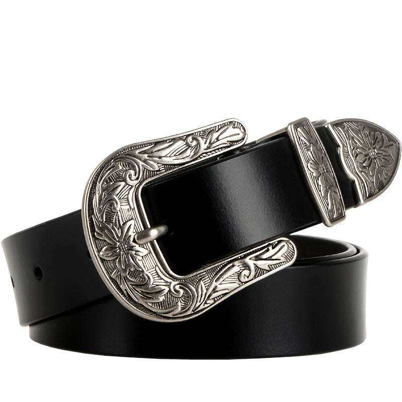 Women's Leather Belt Cowboy Cowgirl Decor Belt For Suit Jeans