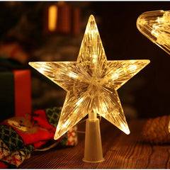 LED Five-pointed Star Christmas Tree Top Lights