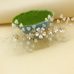 Crystal Floral Bridal Hair Comb Alloy Wedding Headpiece Accessory