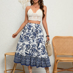 Floral Print High Waist Skirt for Women