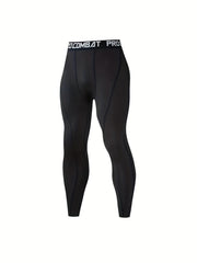 Breathable Compression Tights For Men Quick Dry Solid Leggings