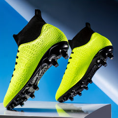 Boy's High Top Soccer Cleat Spikes Non Slip Professional Outdoor Soccer Shoes