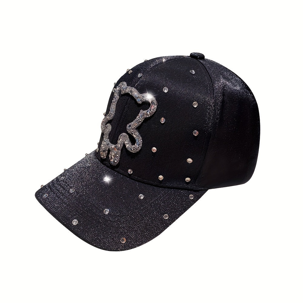 Rhinestone Teddy Couple Baseball Cap Cartoon Bear Sun Hat