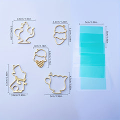 10pcs Ocean Cat Frame Bezel UV Epoxy Resin Molds DIY Jewelry