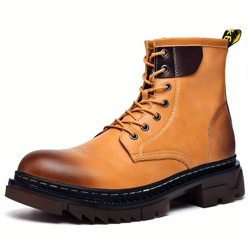 Men's Rugged Lace-up Boots Casual Walking Shoes