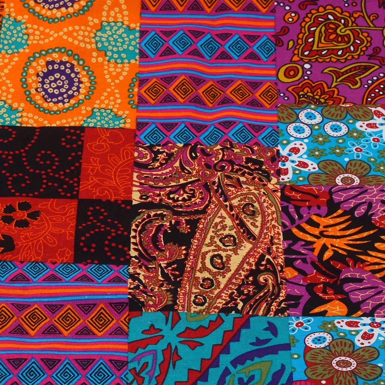 Irregular Print Cotton Linen Fabric for DIY Sewing