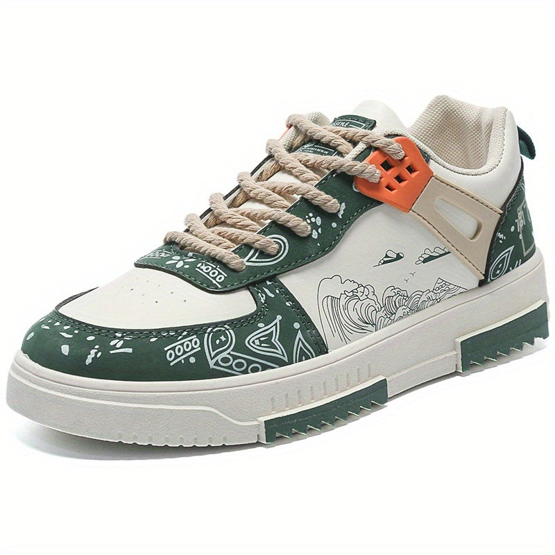 Men's Graphic Print Non Slip Skate Shoes