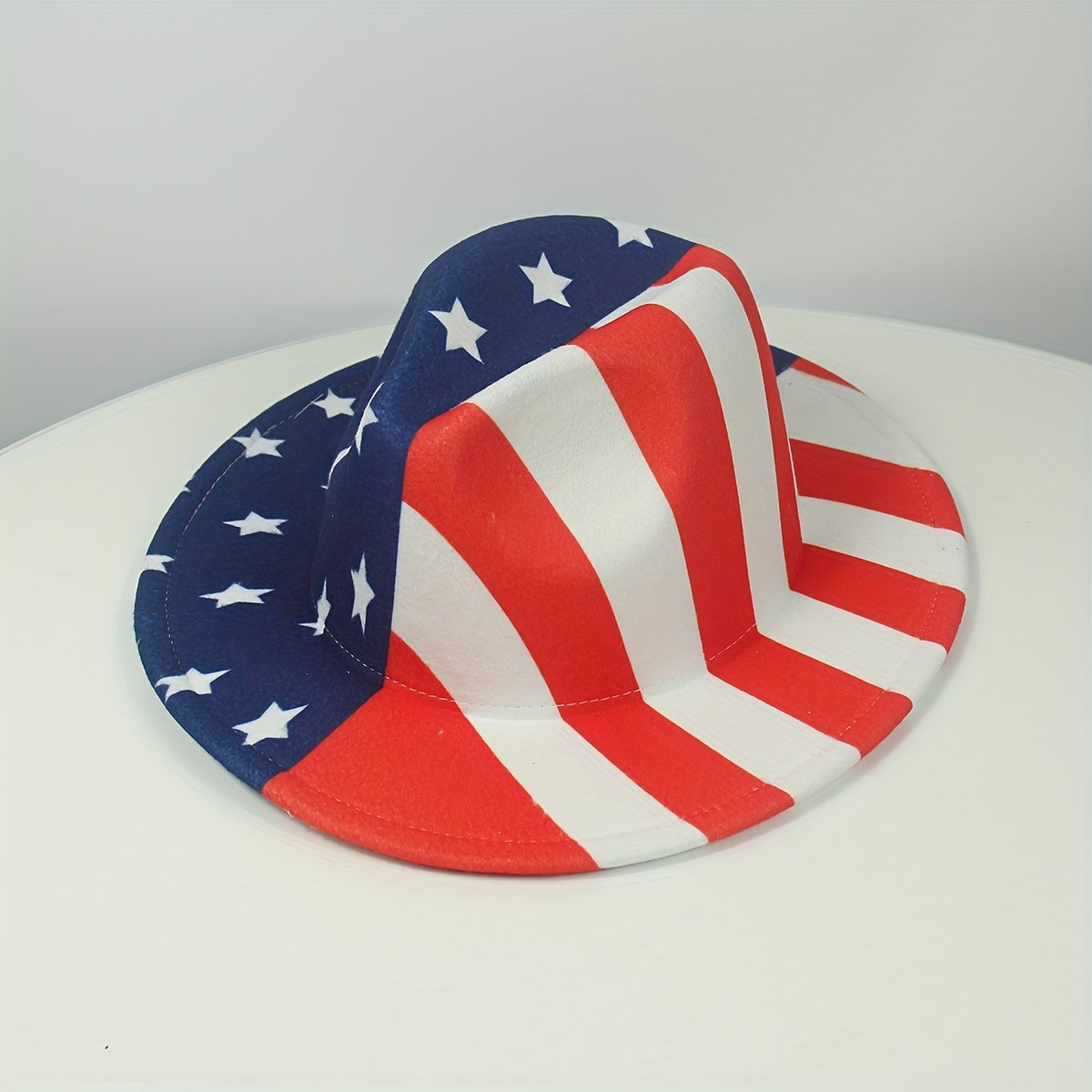American Flag Fedora Hat Sunshade 22in Wide Brim for Party Meeting