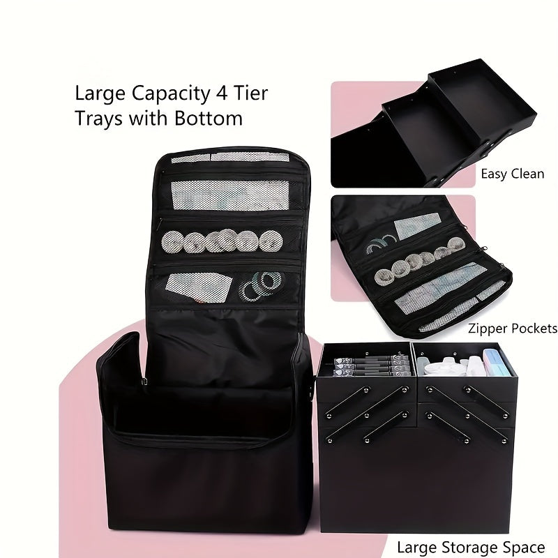 Large Makeup Organizer Case Professional Nail Train Bag