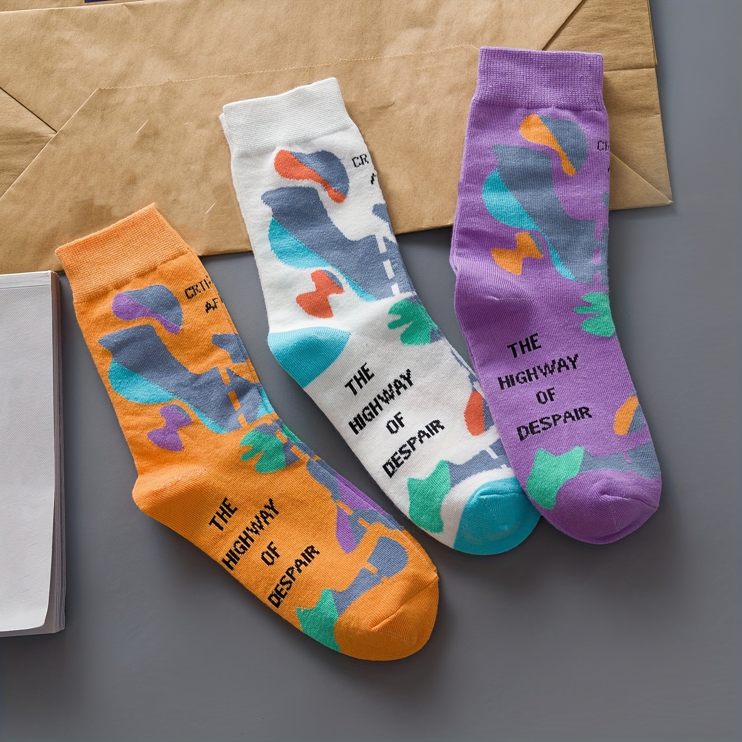 Colorful Graffiti Socks Funny Mid Tube Women's Stockings