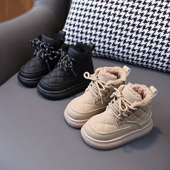 JIAGEYA Boys Casual Comfort Boots Lightweight Warm Fleece Winter Boots