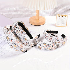 Floral Print Women Headband Wide Cloth Hairband Vintage Hair Accessories
