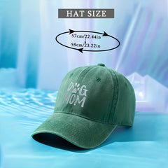 DOG MOM Baseball Cap Washed Distressed Dad Hat Casual Sports Sun Hats
