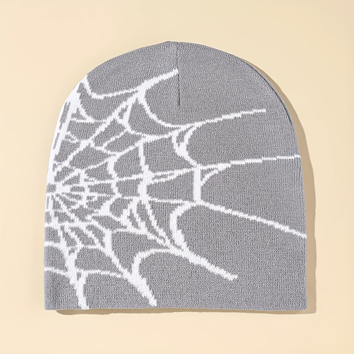Spider Web Graphic Beanie Hat Hip Hop Skull Cap Unisex Y2K Winter Warm Knit Hat
