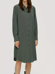 Button Up Long Sleeve Shirt Dress