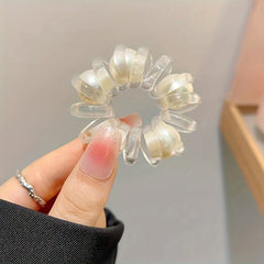 3pcs Pearl Crystal Hairband Transparent Hair Rope Headwear