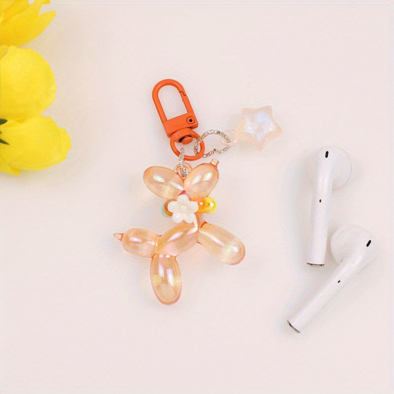 Plated Balloon Dog Key Chain Poodle Small Animal Wallet Schoolbag Pendant