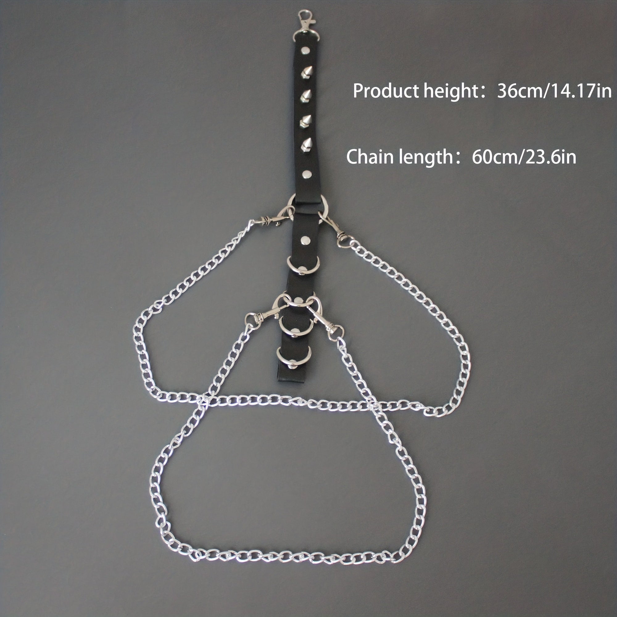 Men's Casual PU Leather Chain Leg Chain Accessories Gothic Pants Chain