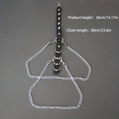 Men's Casual PU Leather Chain Leg Chain Accessories Gothic Pants Chain