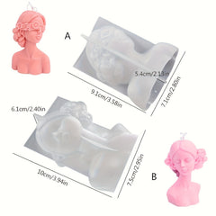3D Girl Portrait Candle Making Mold for DIY Aromatherapy Decoration