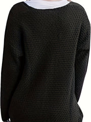 Mid Length Knit Cardigan Open Front Long Sleeve Sweater
