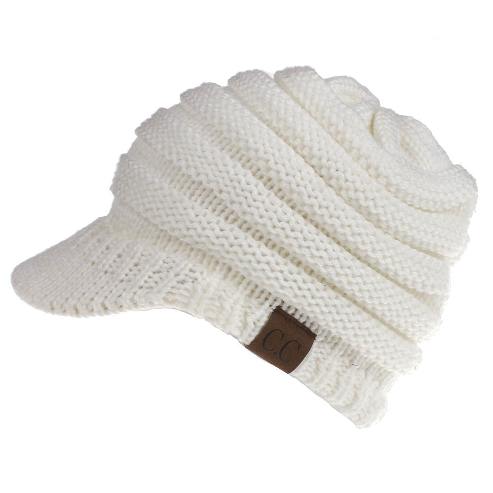 Chunky Cable Knit Ponytail Beanie Soft Winter Hat for Women