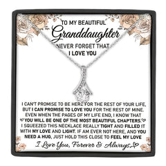 Teardrop Shape Necklace & Card Gift For Granddaughter Birthday