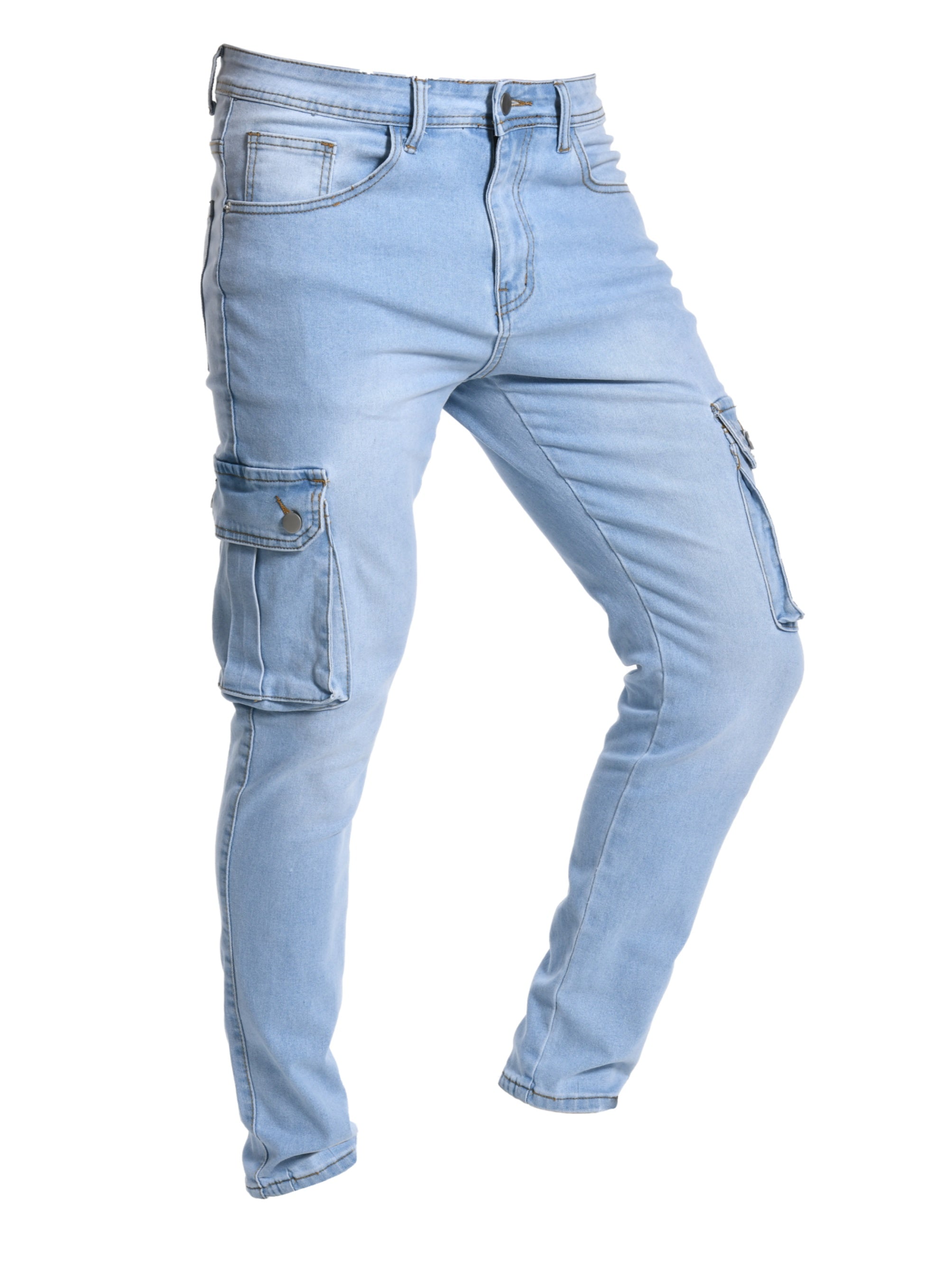 Men's Slim Fit Distressed Jeans with Pocket