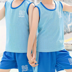 2PCS Kids Vest Sports Set Sleeveless Top & Shorts