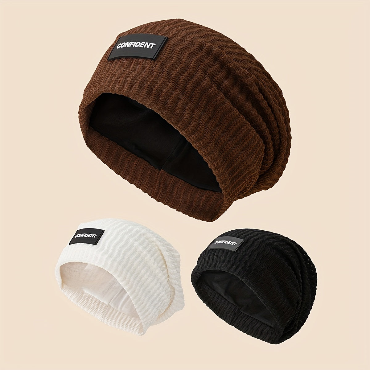 English Letter Water Ripple Casual Pullover Hat