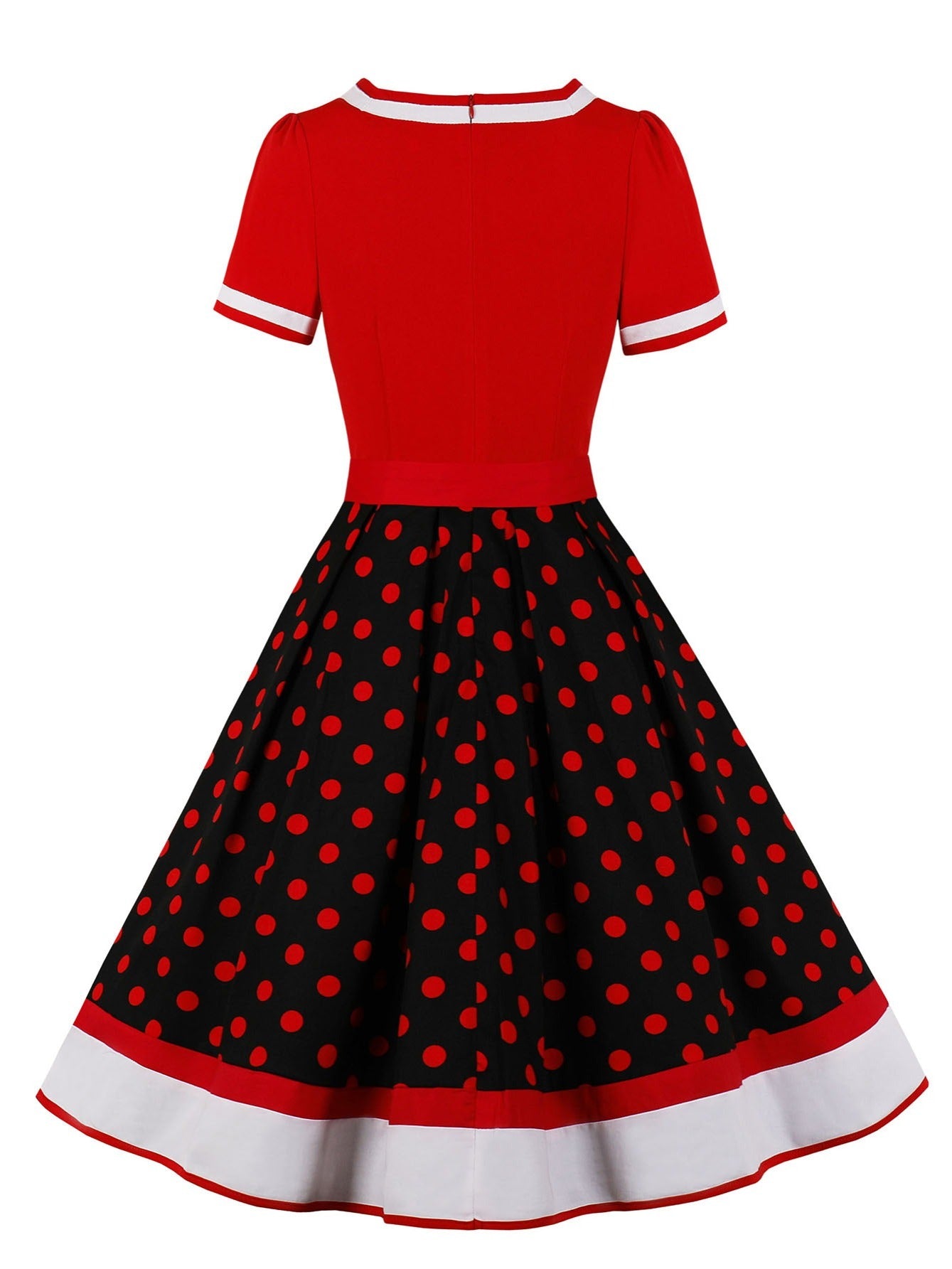 Polka Dot Belted Retro Dress