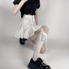 Bow Lace Calf Socks Lolita Knee High Stockings