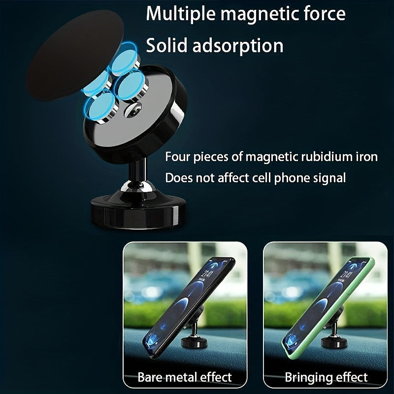 Car Phone Holder Strong Magnet 360 Rotation Dashboard Mount