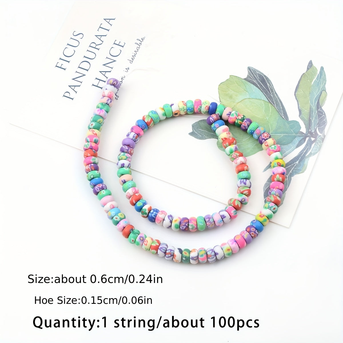100pcs 3x6mm Colorful Flower Polymer Clay Beads DIY Jewelry Making
