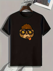 Cartoon Bear Pattern Print Men's Sports T-shirt