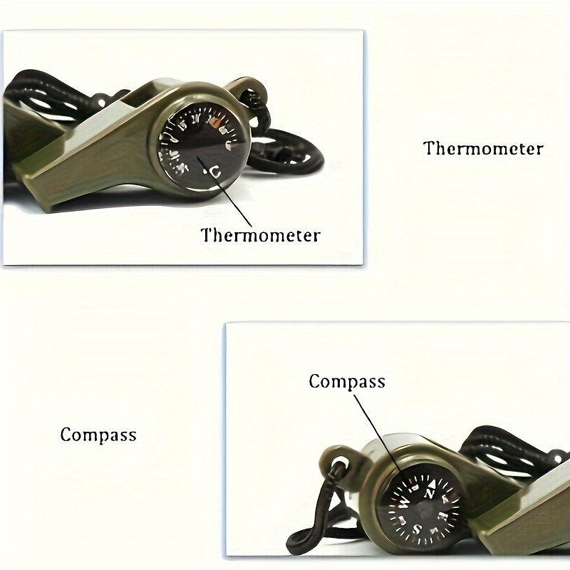 3-In-1 Emergency Whistle Compass Thermometer