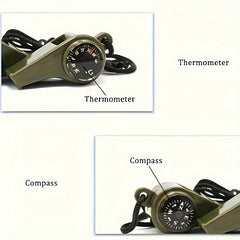 3-In-1 Emergency Whistle Compass Thermometer