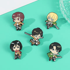 Anime Character Pin Set for Boys - Decorative Metal Badges