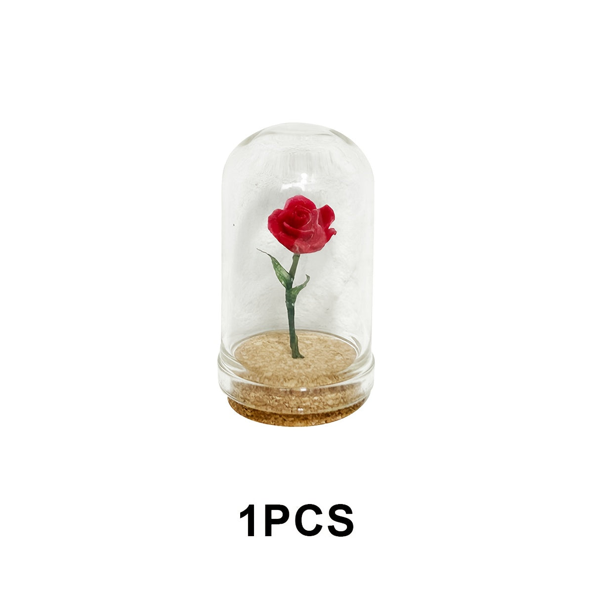 Little Prince Rose Dollhouse Rose in Glass Dome Dreamy Red Rose Ornament