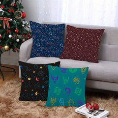 4pcs Zodiac Anime Flannel Throw Pillow Covers Decorative Pillowcase