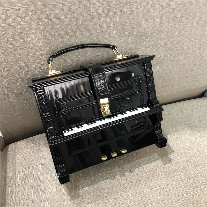 Piano Shape Acrylic Crossbody Bag with Chain - Gift for Women