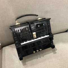 Piano Shape Acrylic Crossbody Bag with Chain - Gift for Women